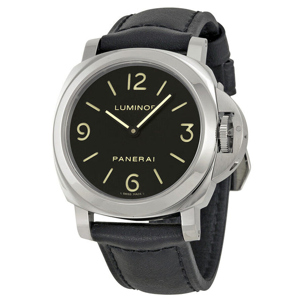 Panerai Luminor Base Black Dial and Leather Strap Men's Watch 00112#PAM00112 - Watches of America