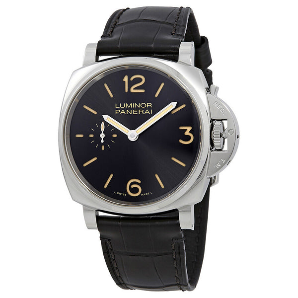 Panerai Luminor Due Hand Wound Black Dial Men's Watch #PAM00676 - Watches of America