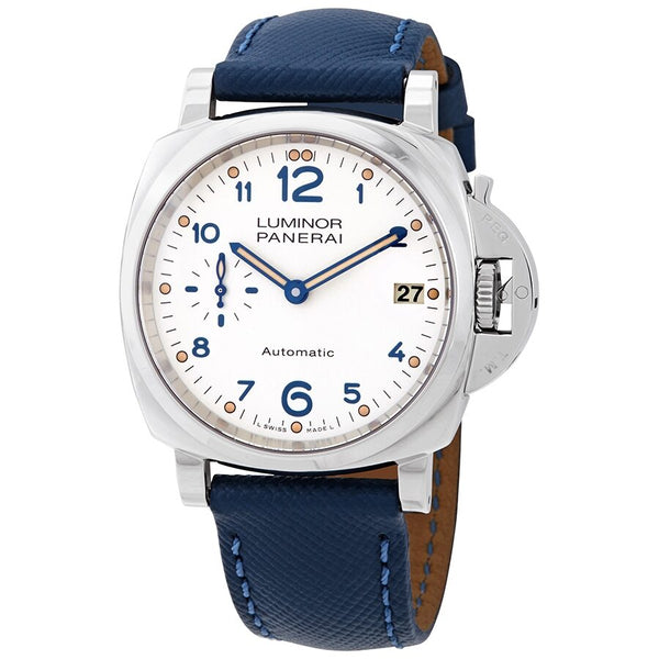 Panerai Luminor Due Ivory Dial Automatic Men's Leather Watch #PAM00903 - Watches of America