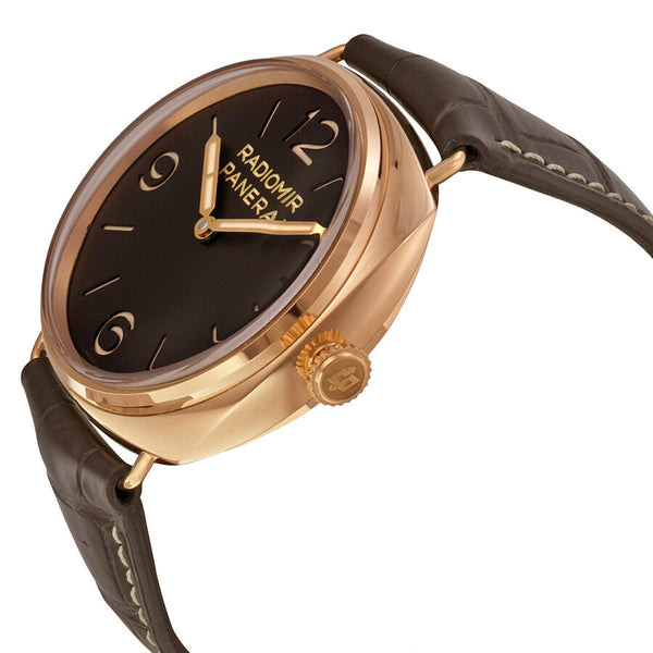 Panerai Radiomir 3 Days Ora Rosa Mechanical Brown Dial Brown Leather Men's Watch #PAM00379 - Watches of America #2