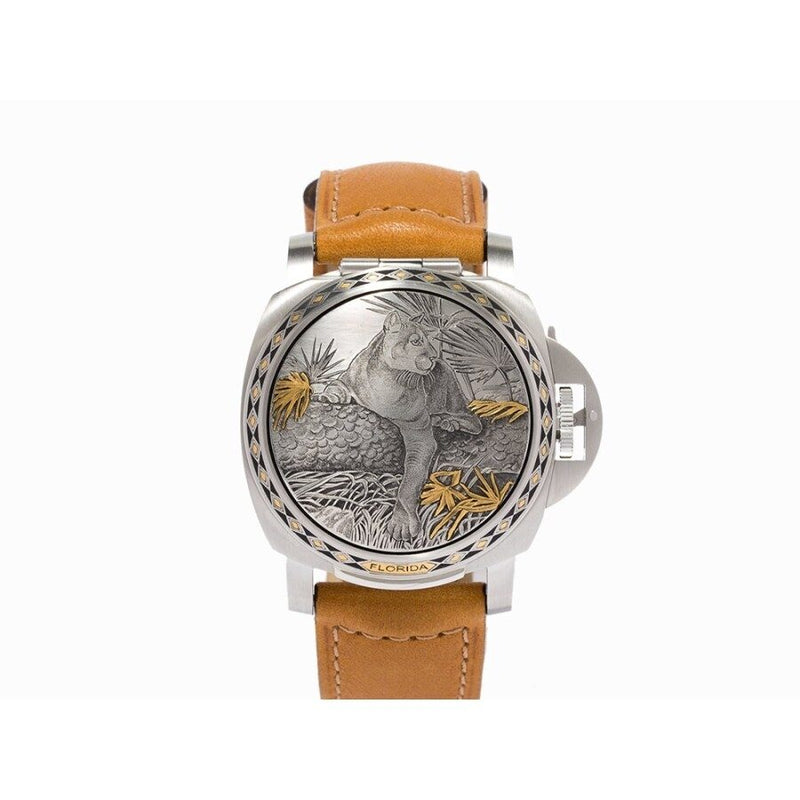 Panerai Sealand Florida Panther Purdey Limited Edition Automatic Chronometer Silver Dial Men's Watch #PAM 845 - Watches of America