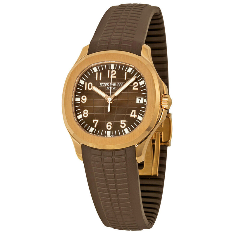 Patek Philippe Aquanaut Brown Dial 18k Rose Gold Brown Rubber Automatic Men's Watch #5167R-001 - Watches of America