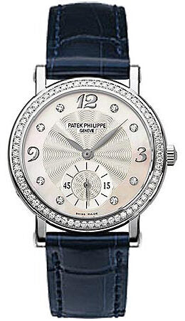 Patek Philippe Calatrava 18kt White Gold Diamond Ladies Watch #4959G - Watches of America