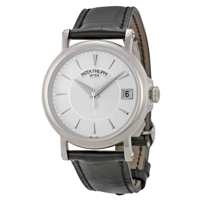 Patek Philippe Calatrava Automatic White Dial Black Leather Men's Watch #5153G-010 - Watches of America