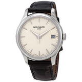 Patek Philippe Calatrava Mechanical Ivory Dial 18kt White Gold Men's Watch #5227G-001 - Watches of America