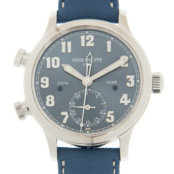 Patek Philippe Calatrava Pilot Travel Time Automatic 'Singapore' Blue Dial Watch #7234A-001 - Watches of America