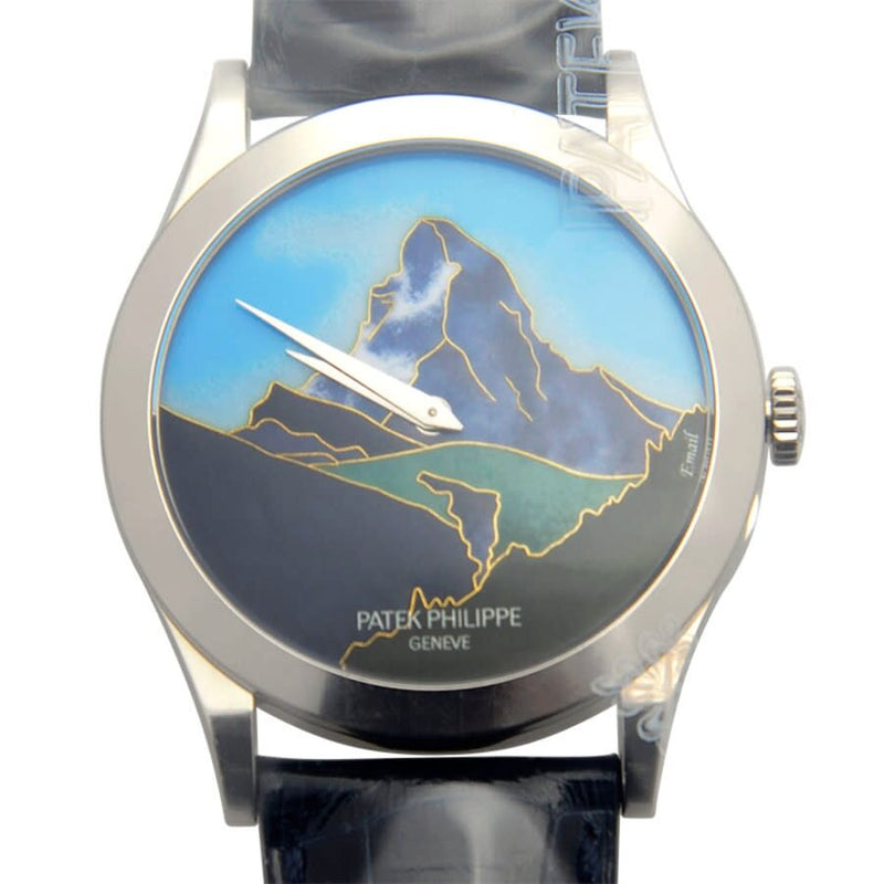 Patek Philippe Calatrava Rare Handcrafts Automatic Blue Dial Men's Watch #5089G-030 - Watches of America #2
