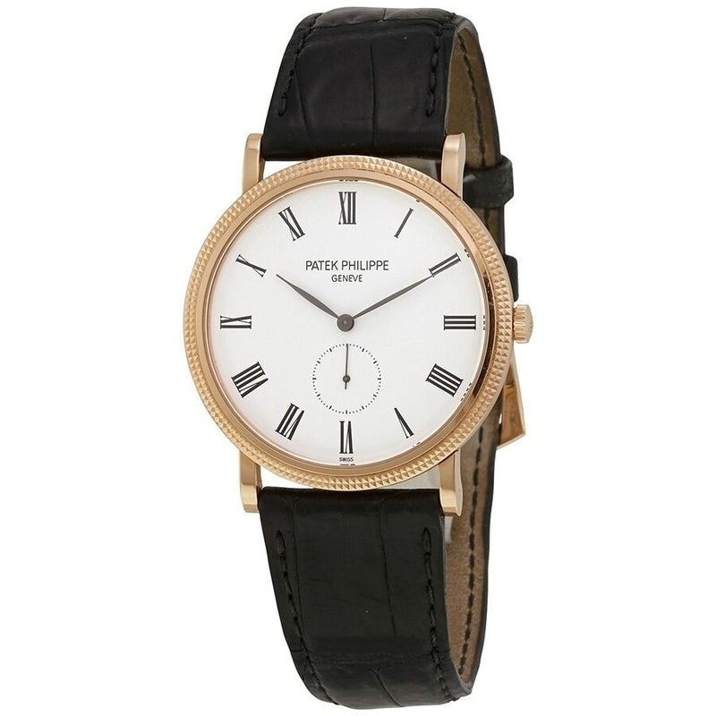 Patek Philippe Calatrava White Dial 18kt Rose Gold Men's Watch #5119R - Watches of America