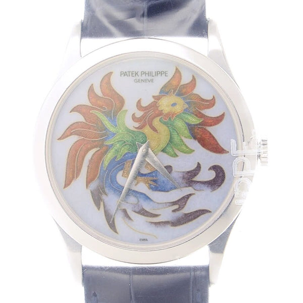 Patek Philippe CALATRAVA White Dial Unisex Watch #5077P-053 - Watches of America