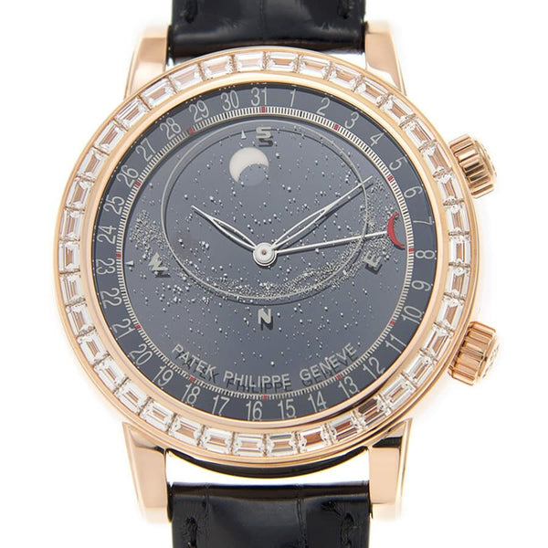 Patek Philippe Grand Complications Diamond Black Dial Men's Watch #6104R-001 - Watches of America