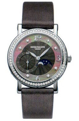 Patek Philippe Complicated 18kt White Gold Moon Phase Diamond Ladies Watch #4958G - Watches of America