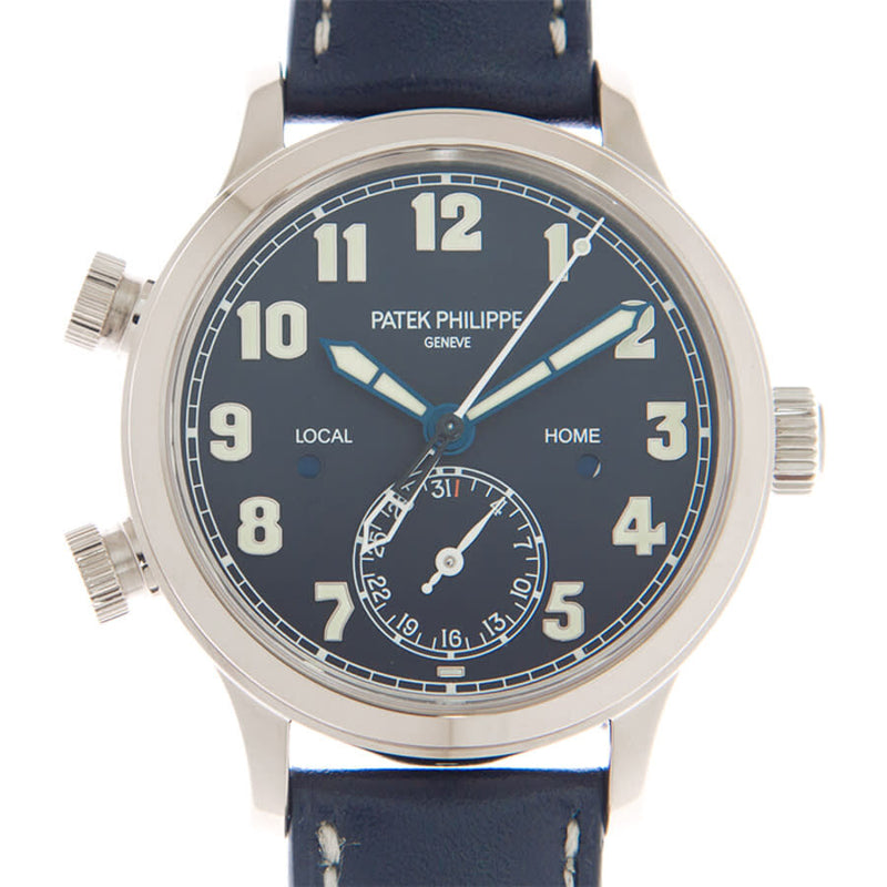 Patek Philippe Complications 18kt White Gold Automatic Blue Dial Watch #7234G-001 - Watches of America