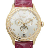 Patek Philippe Complications Silvery Sunburst Dial 18K Rose Gold Automatic Ladies Watch #4947R-001 - Watches of America