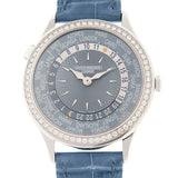 Patek Philippe Complications World Time Automatic Diamond Blue Dial Watch #7130G-014 - Watches of America