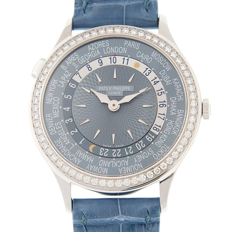 Patek Philippe Complications World Time Automatic Diamond Blue Dial Watch #7130G-014 - Watches of America #2