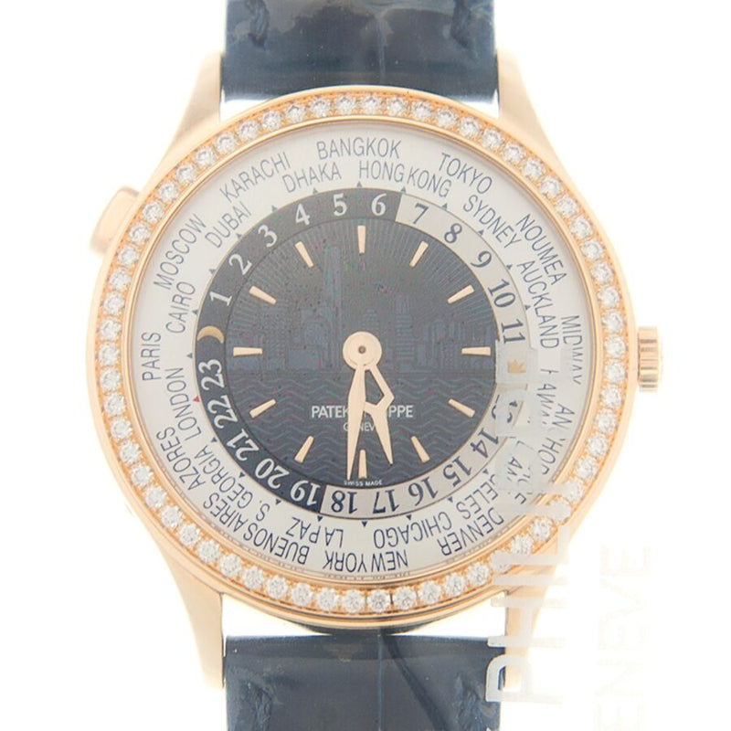 Patek Philippe Complications World Time New York Edition Automatic Diamond Blue Dial Watch #7130R-012 - Watches of America