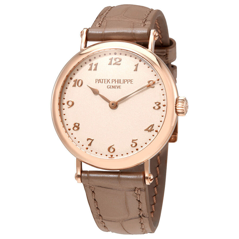 Patek Philippe Cream Dial 18kt Rose Gold Automatic Ladies Watch #7200R-001 - Watches of America