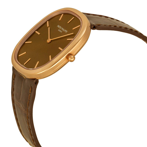 Patek Philippe Golden Ellipse Automatic Brown Dial 18kt Rose Gold Men's Watch /001 #3738/100R - Watches of America #2