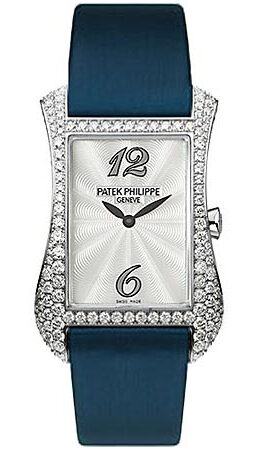 Patek Philippe Gondolo Serata 18kt White Gold Diamond Blue Ladies Watch #4972G - Watches of America