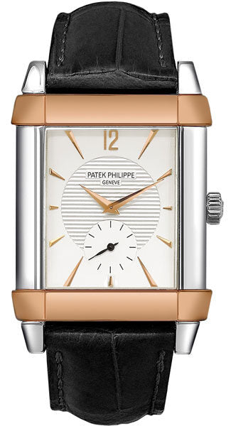 Patek Philippe Gondolo Silver Dial Black Leather Men's Watch #5111PR-001 - Watches of America