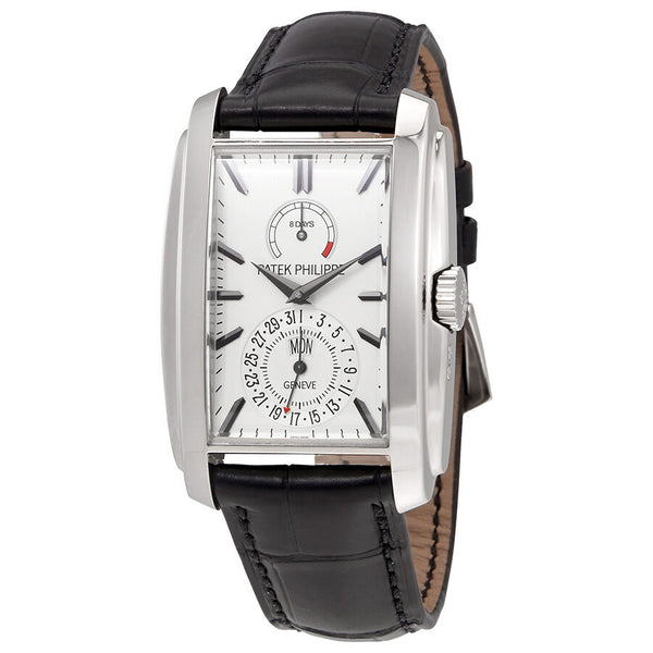 Patek Philippe Gondolo Silver White Dial 18K White Gold Men's Watch #5200G-010 - Watches of America