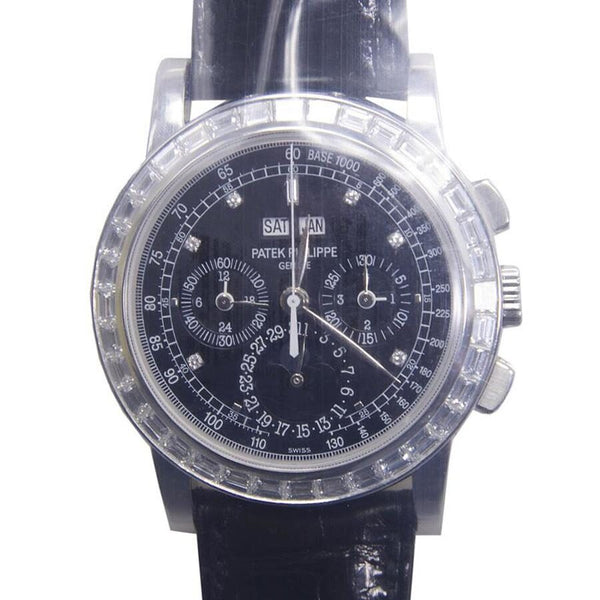 Patek Philippe Grand Complications Mechanical Perpetual Chronograph Diamond Black Dial Men's Watch #5971P-001 - Watches of America