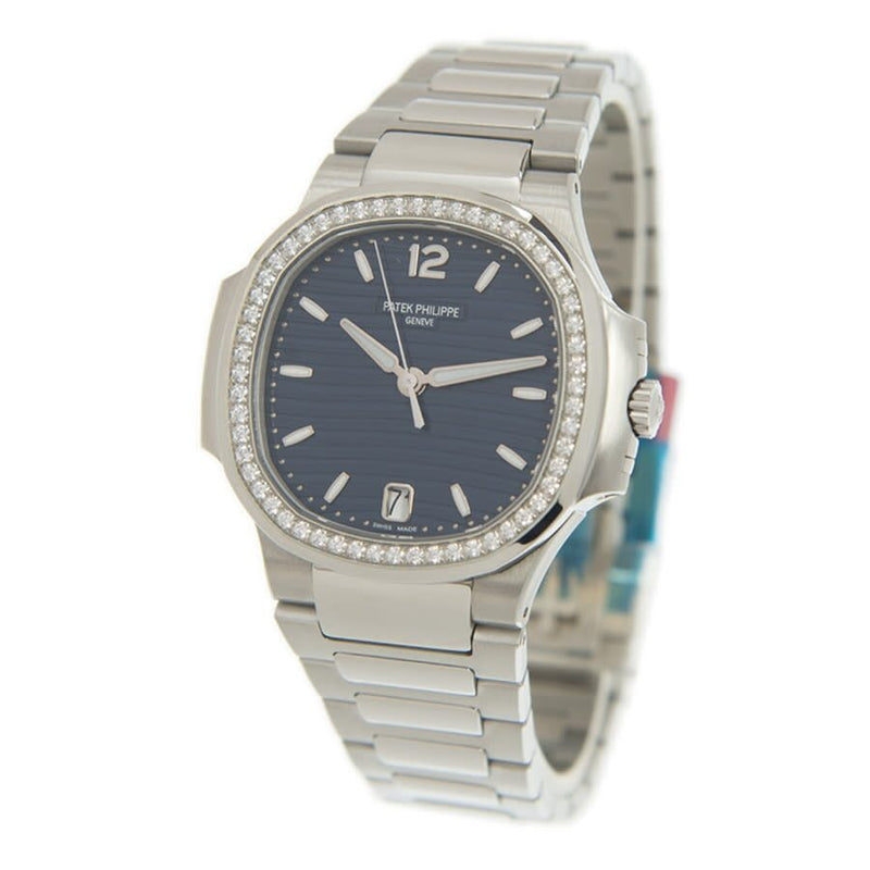 Patek Philippe Nautilus Automatic Blue Opaline Dial Diamond Ladies Watch #7118-1200A-001 - Watches of America #4