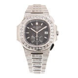 Patek Philippe Nautilus Automatic Diamond Black Dial Watch #5980/1400G-010 - Watches of America #2