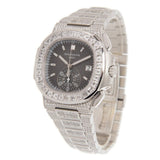 Patek Philippe Nautilus Automatic Diamond Black Dial Watch #5980/1400G-010 - Watches of America #3