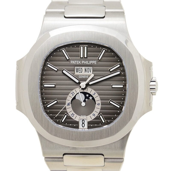 Patek Philippe Nautilus Moonphases Mechanical Black Dial Steel Men's Watch #5726/1A-001 - Watches of America