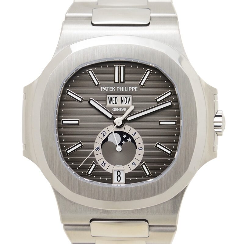 Patek Philippe Nautilus Moonphases Mechanical Black Dial Steel Men's Watch #5726/1A-001 - Watches of America