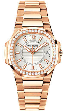 Patek Philippe Nautilus Silver Dial 18kt Rose Gold Ladies Watch 7010-1R#7010/1R-001 - Watches of America