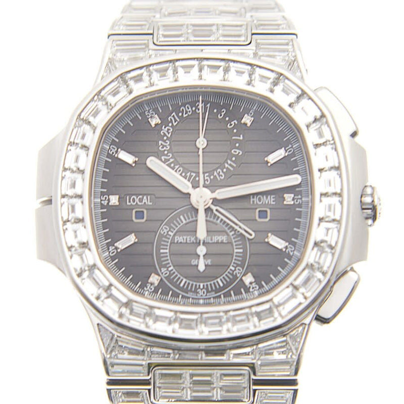 Patek Philippe Nautilus White Gold Diamond Automatic Black Dial Men's Watch #5990/1400G-001 - Watches of America