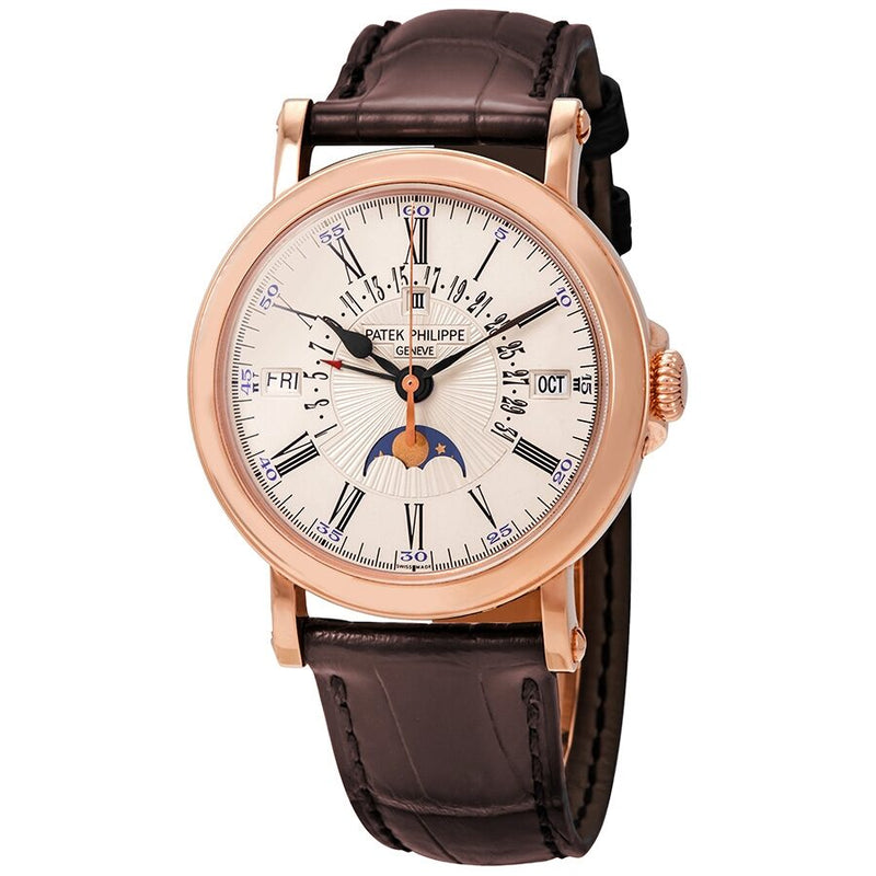 Patek Philippe Perpetual Calendar 18kt Rose Gold Brown Leather Men's Watch #5159R-001 - Watches of America
