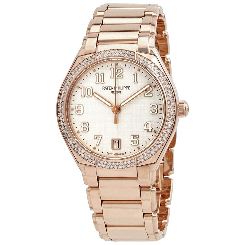 Patek Philippe Twenty-4 18kt Rose Gold Automatic Diamond White Dial Ladies Watch #7300-1200R-010 - Watches of America