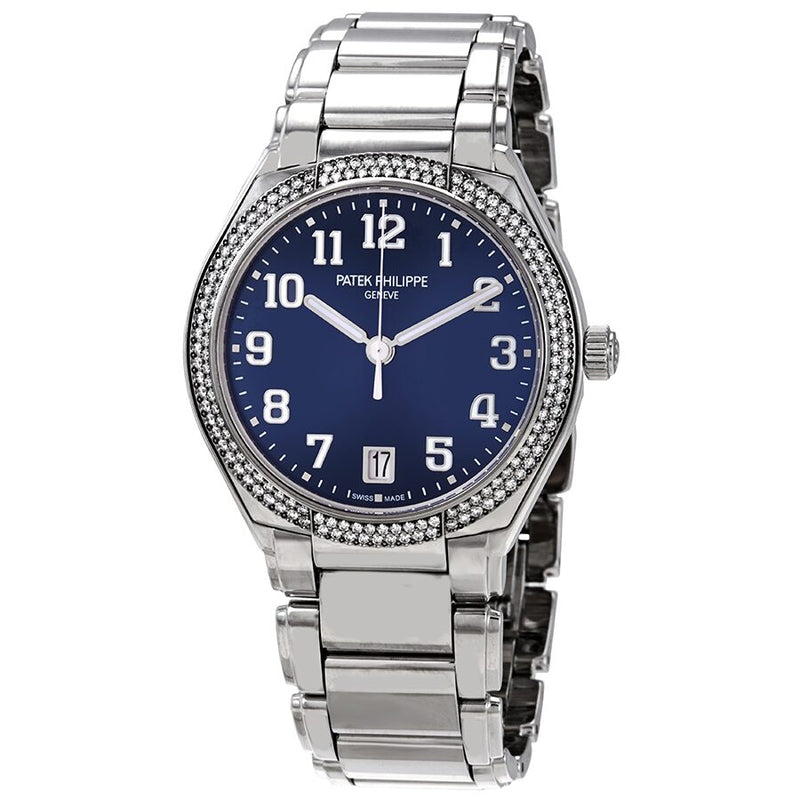 Patek Philippe Twenty 4 Automatic Blue Sunburst Dial Diamond Ladies Watch #7300/1200A-001 - Watches of America