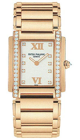 Patek Philippe Twenty~4  White18kt Rose Gold Diamond Ladies Watch 4910-11R#4910-11R-WHITE - Watches of America