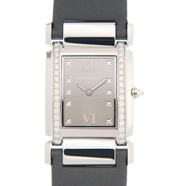 Patek Philippe Twenty~4 Medium Eternal Gray Dial 18 Carat White Gold Ladies Watch #4920G-001 - Watches of America