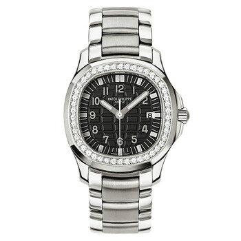 Patek Philppe Aquanaut Luce Diamond Black Dial Stainless Steel Ladies Watch #5087/1A-001 - Watches of America