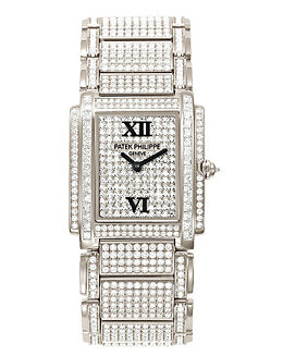 Patek Twenty-4 White Gold w- Diamonds Ladies Watch #4910-51G - Watches of America