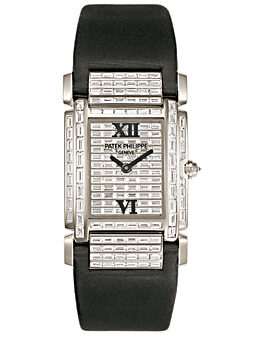 Patek Twenty-4 White Gold w- Diamonds Ladies Watch #4911G - Watches of America