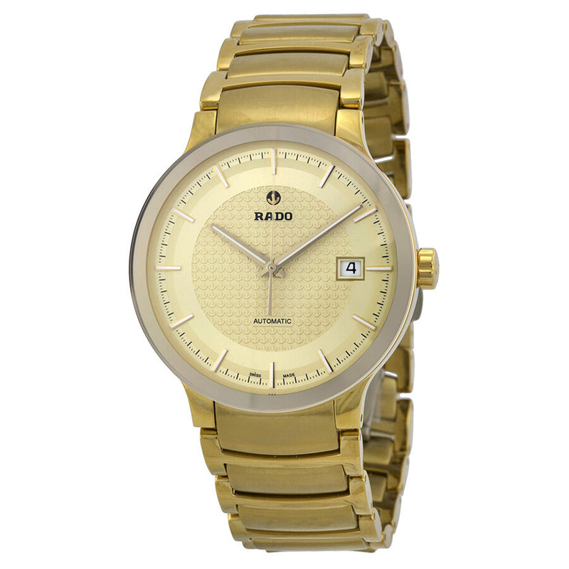 Rado Centrix Automatic Gold Dial Yellow Gold-Plated Men's Watch #R30279253 - Watches of America