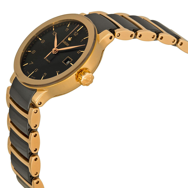 Rado Centrix Automatic Rose Gold PVD Black Ceramic Ladies Watch #R30954152 - Watches of America #2