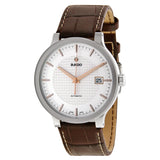 Rado Centrix Automatic Silver Dial Brown Leather Men's Watch #R30939125 - Watches of America