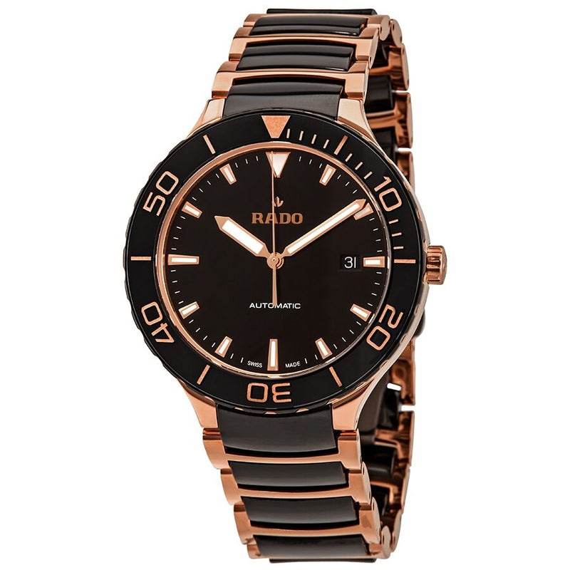 Rado Centrix Black Dial Automatic Men's Two Tone Watch #R30001152 - Watches of America