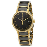 Rado Centrix Automatic Black Dial Gold PVD Black Ceramic Ladies Watch #R30079152 - Watches of America