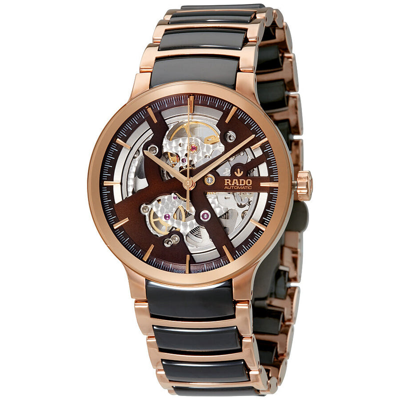 Rado Centrix Automatic Brown Skeleton Dial Men's Watch #R30181312 - Watches of America
