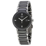 Rado Centrix Ceramic Black Dial Ladies Watch #R30942702 - Watches of America