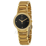 Rado Centrix Jubile Black Diamond Dial Gold-Plated Stainless Steel Ladies Watch #R30528713 - Watches of America