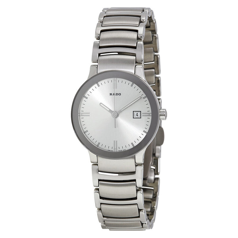 Rado Centrix Quartz Silver Dial Stainless Steel Ladies Watch #R30928103 - Watches of America